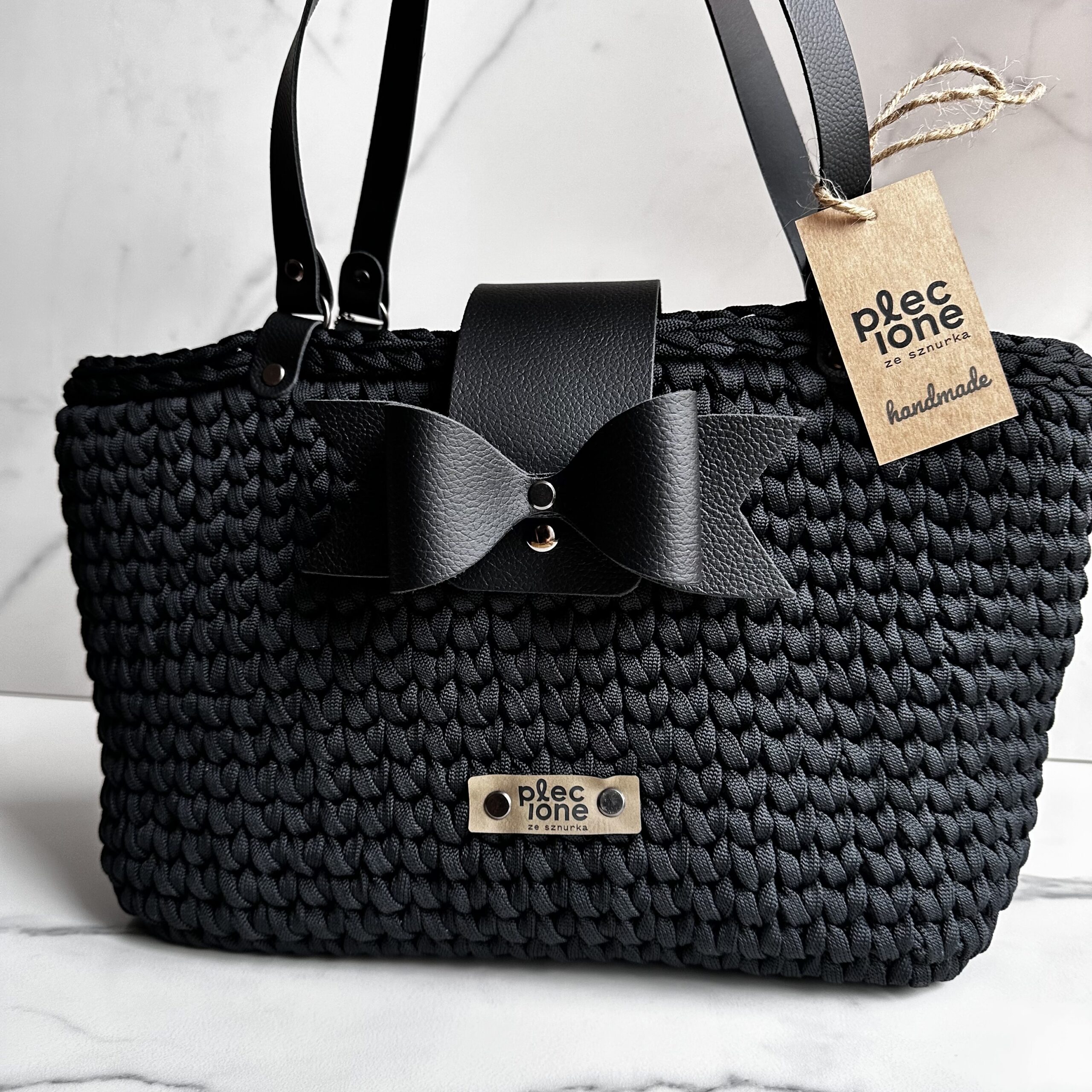 Torebka shoperka duża ze sznurka torebka na szydełku torebka szydełkowa pleciona ze sznurka handmade plecione ze sznurka pl